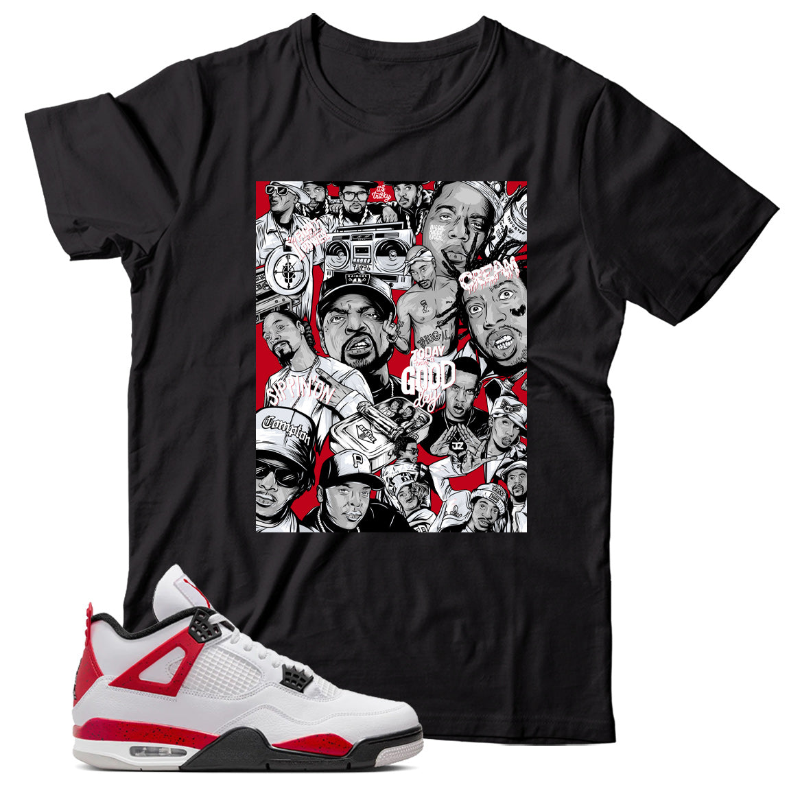 Jordan 4 Red Cement shirt