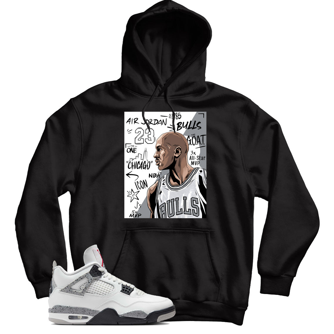 Jordan 4 White Cement hoodie