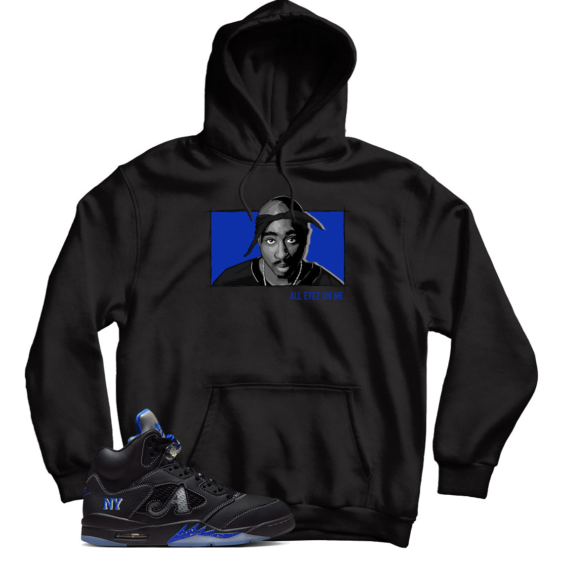 Hoodie Match Jordan 5 Awake NY Black