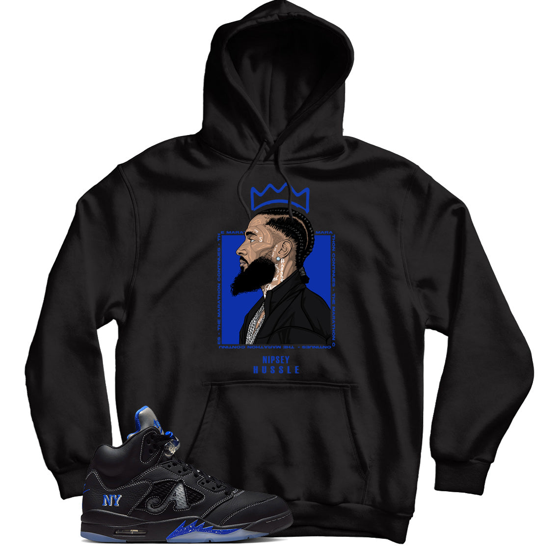 Jordan 5 Awake NY Black hoodie