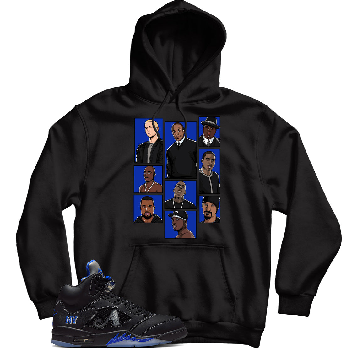 Jordan 5 Awake NY Black hoodie