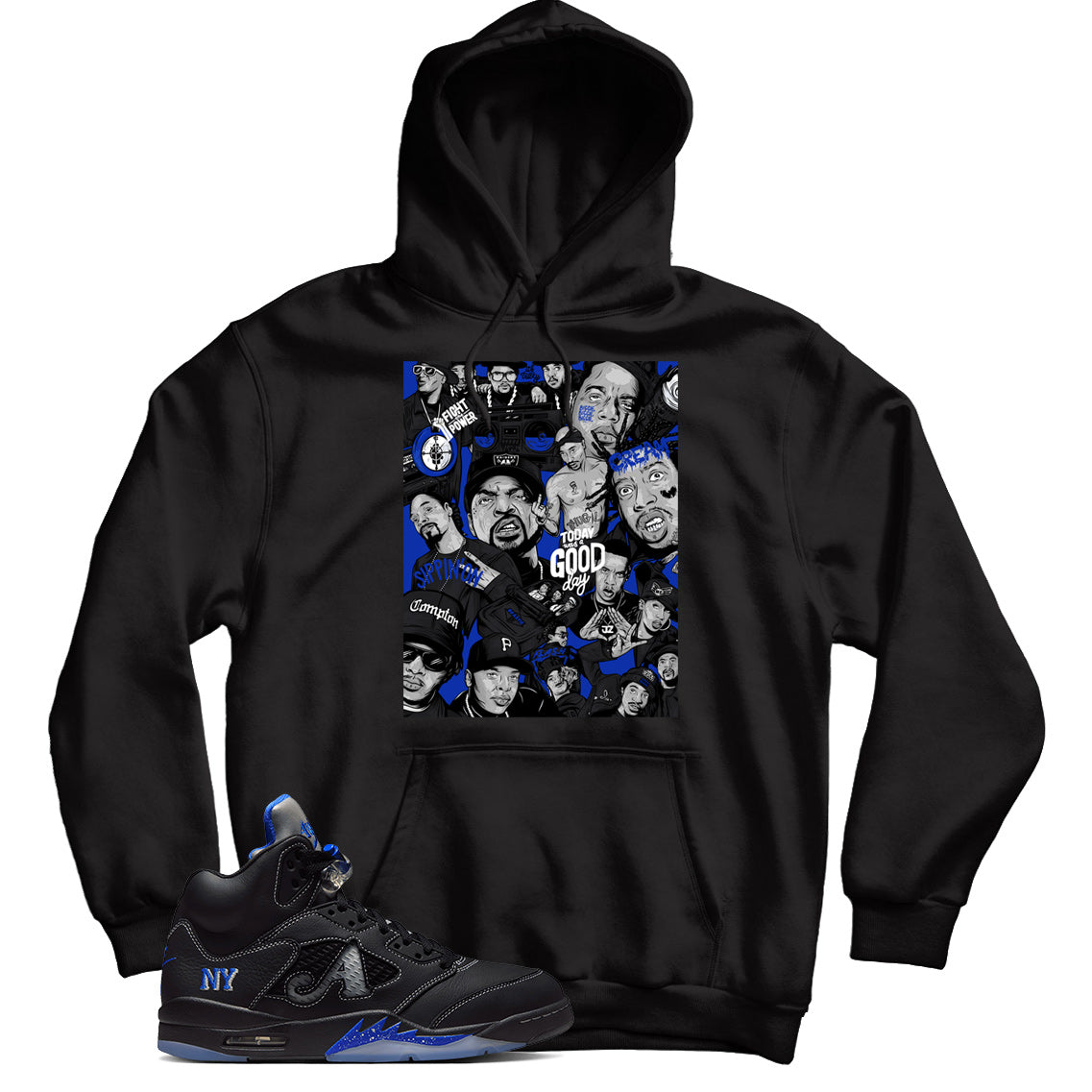 Jordan 5 Awake NY Black hoodie