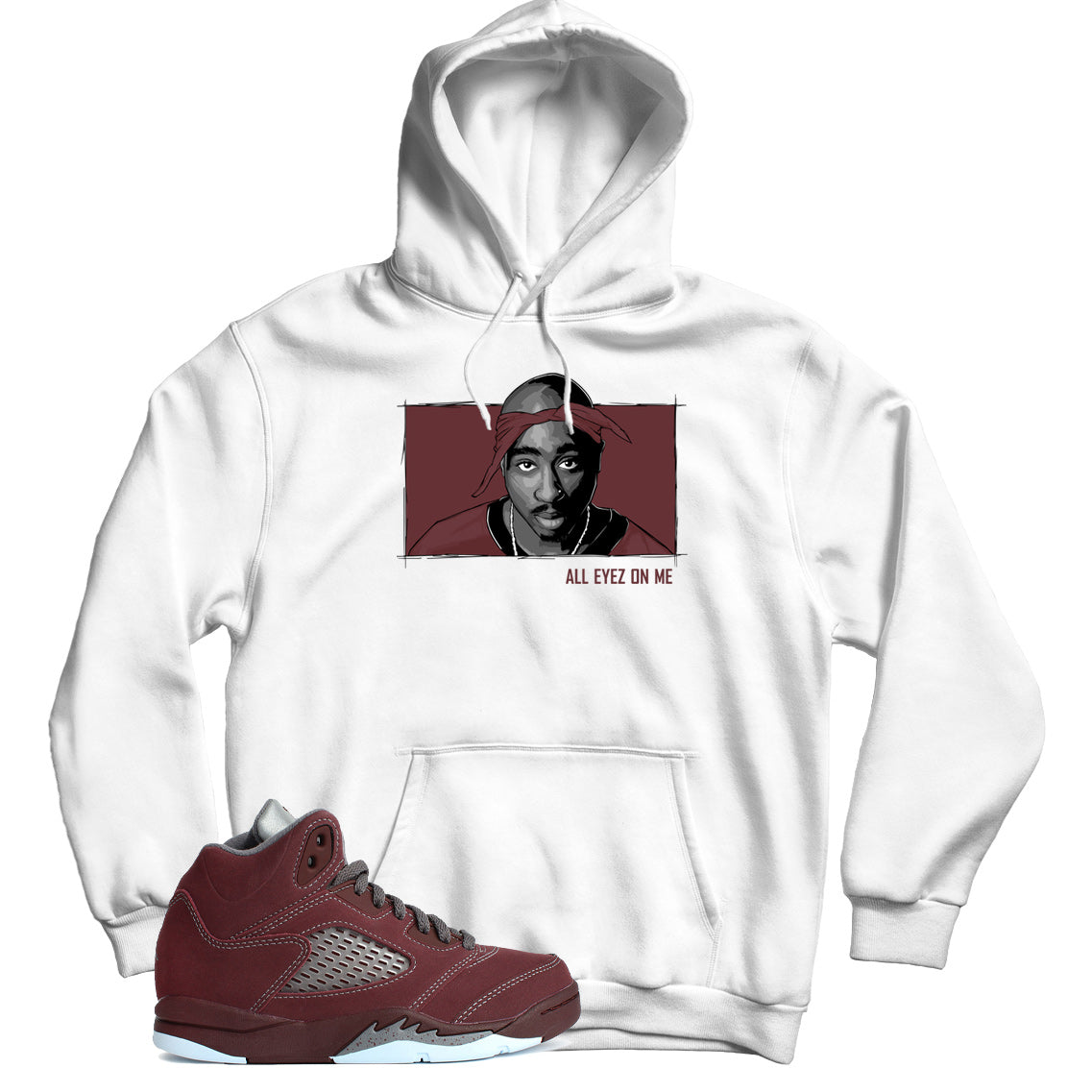 Hoodie Match Jordan 5 Burgundy