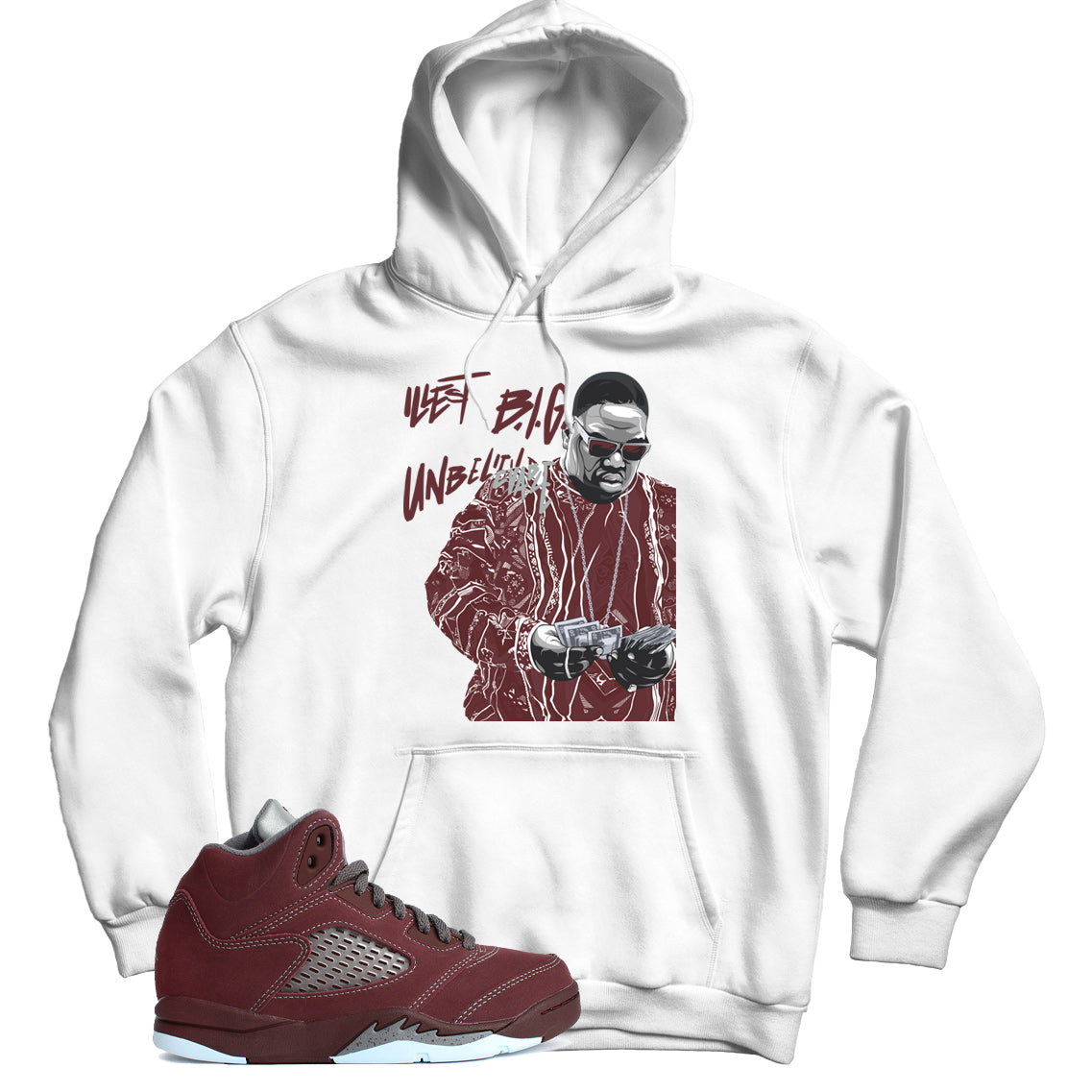 Hoodie Match Jordan 5 Burgundy