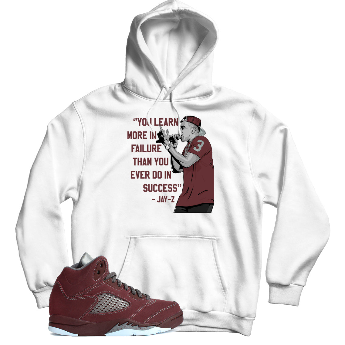 Hoodie Match Jordan 5 Burgundy