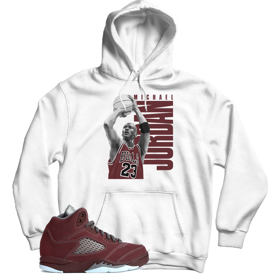 Jordan 5 Burgundy hoodie