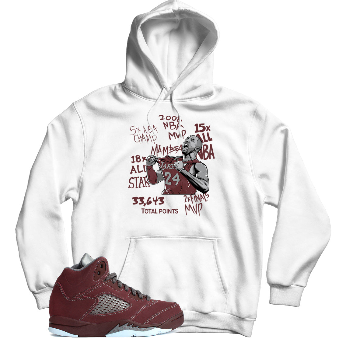 Jordan 5 Burgundy hoodie