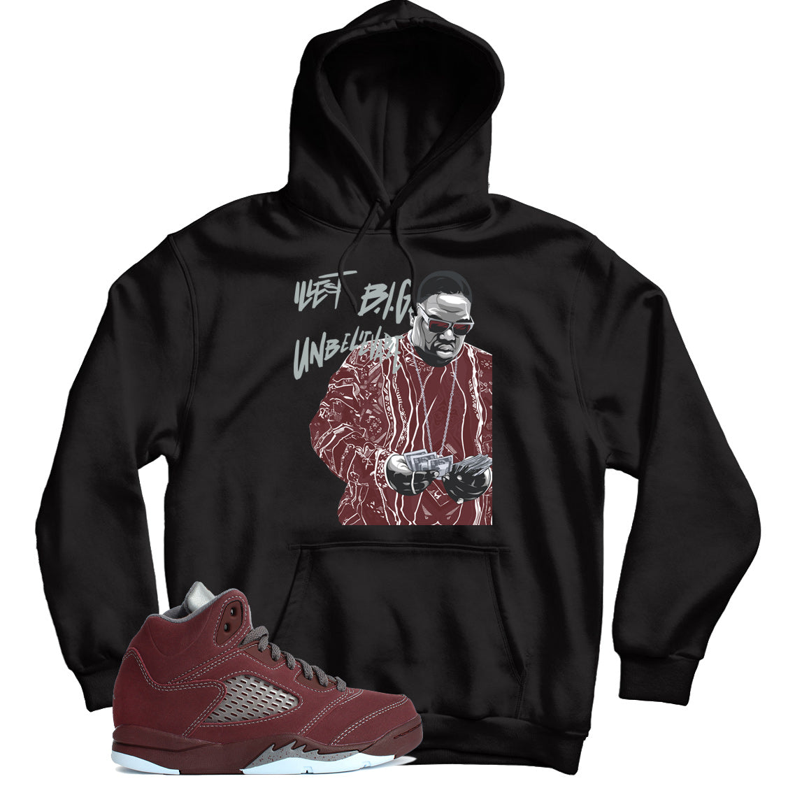 Hoodie Match Jordan 5 Burgundy