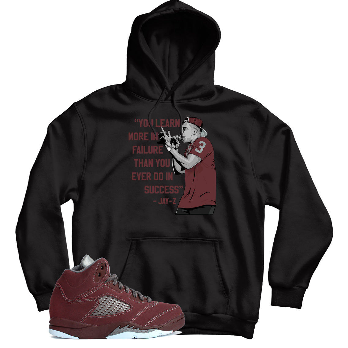 Jordan 5 Burgundy hoodie