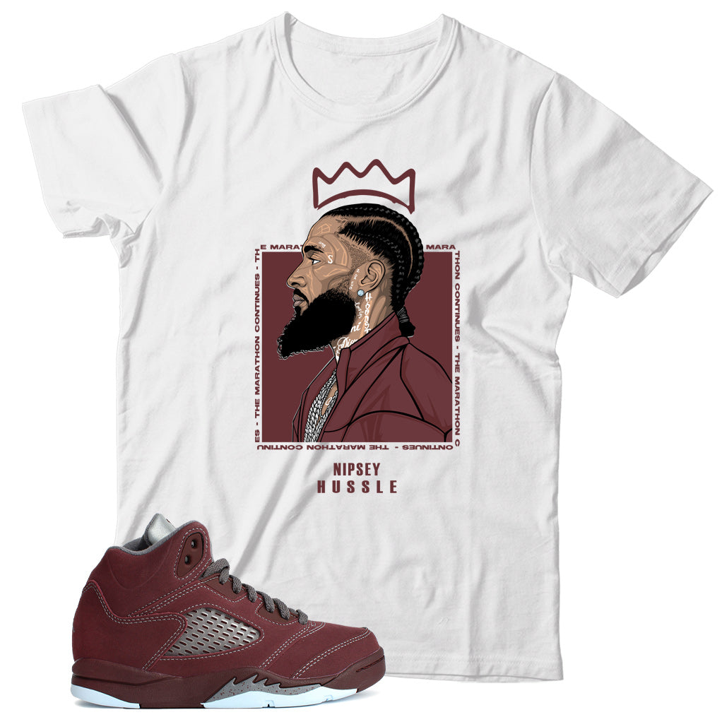 Jordan 5 Burgundy shirt