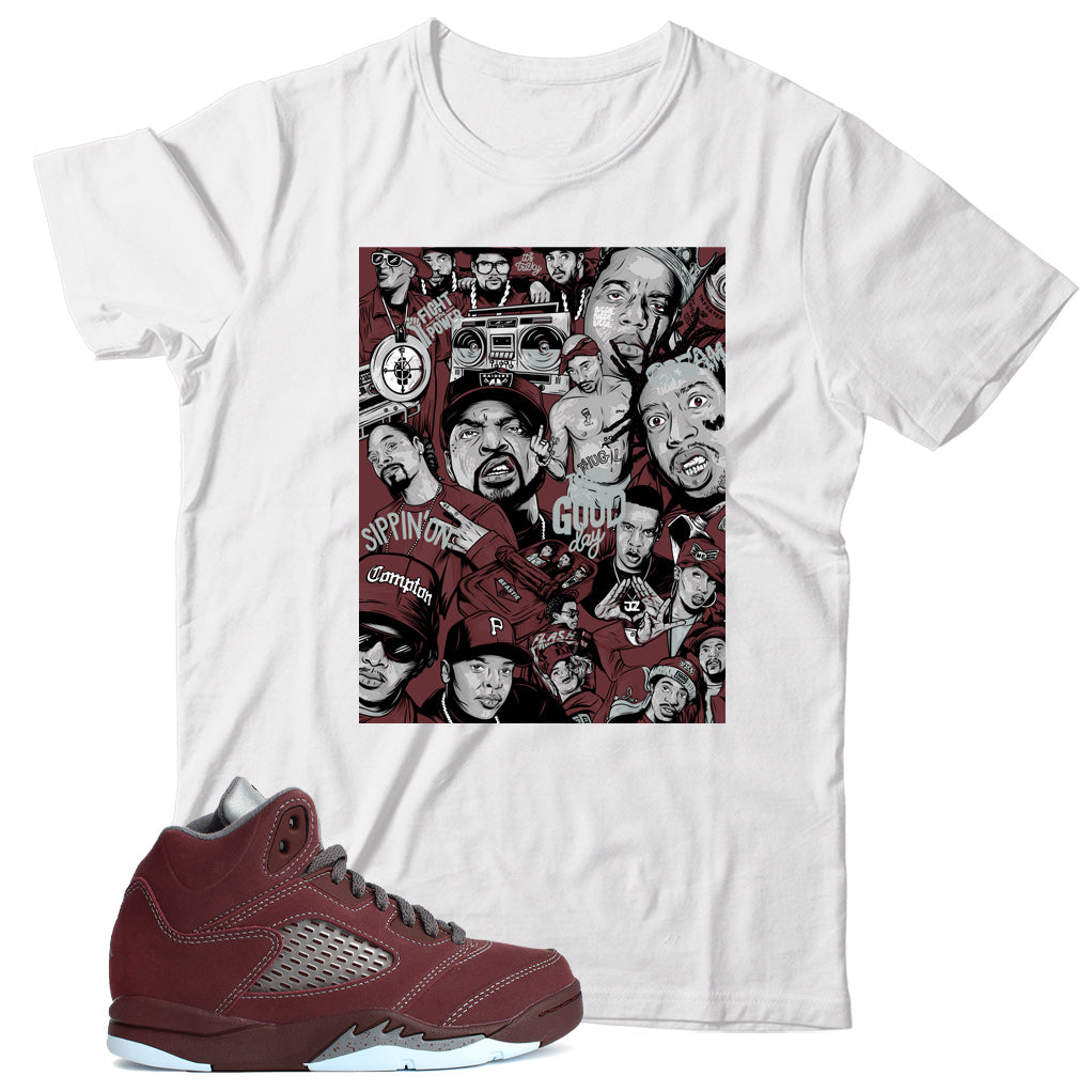 Jordan 5 Burgundy shirt