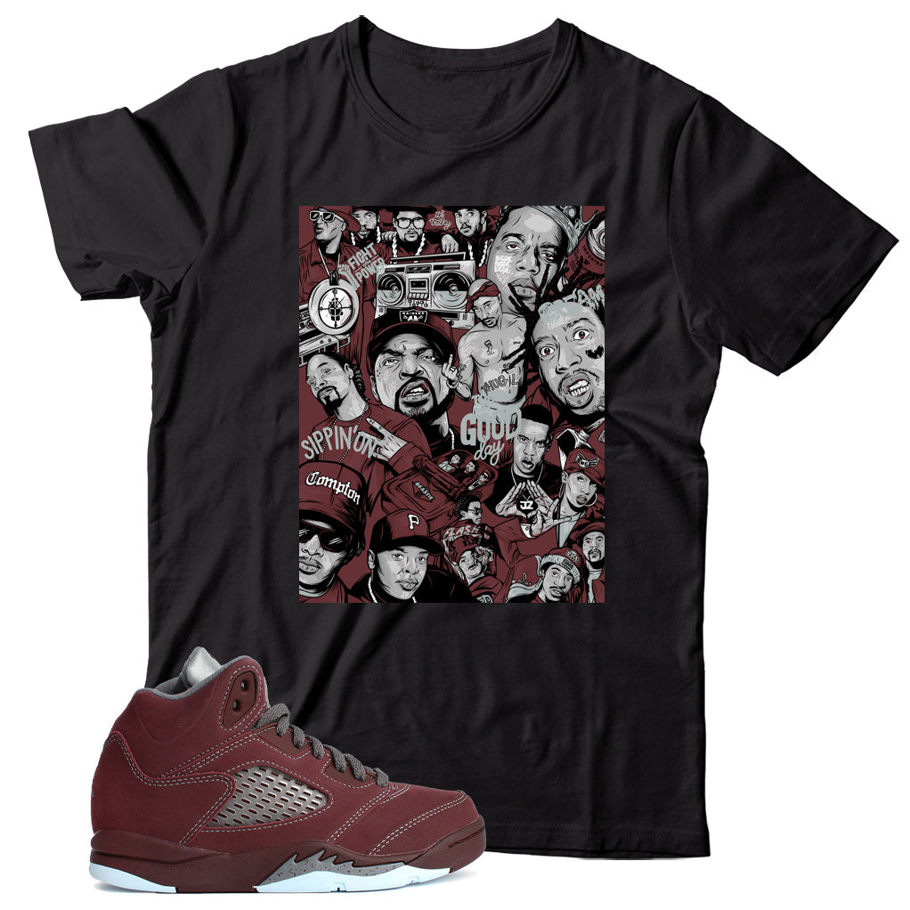 Jordan 5 Burgundy shirt