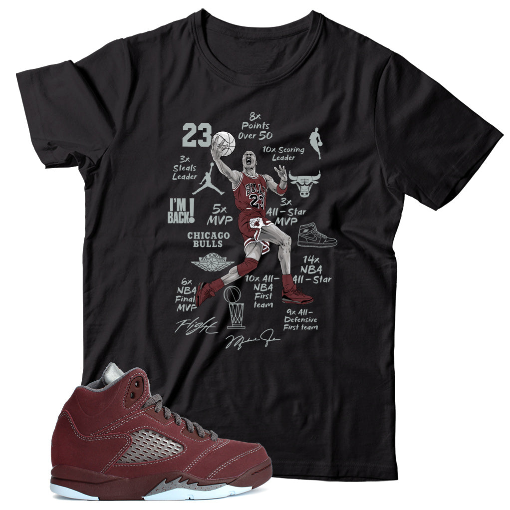 Jordan 5 Burgundy shirt