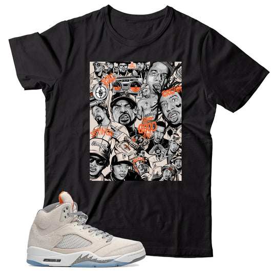 Rap(2) T-Shirt Match Jordan 5 Craft Light Orewood Brown