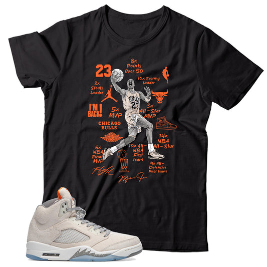 MJ(2) T-Shirt Match Jordan 5 Craft Light Orewood Brown