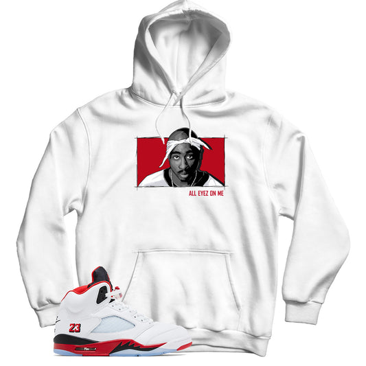 Hoodie Match Jordan 5 Fire Red Black Tongue