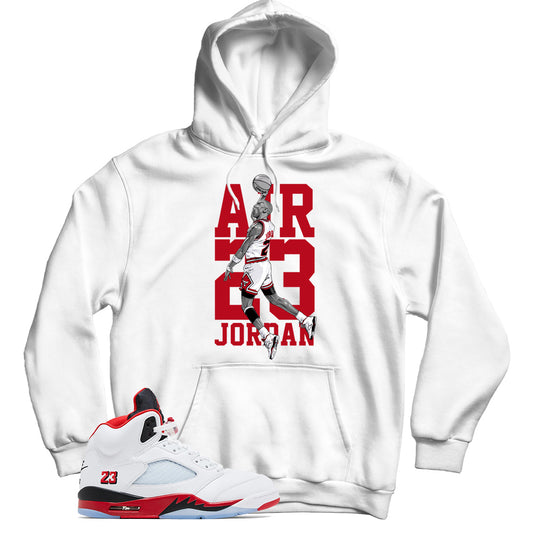 Jordan 5 Fire Red Black Tongue Hoodie