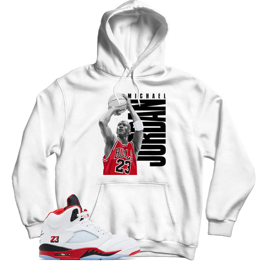 Jordan 5 Fire Red Black Tongue Hoodie