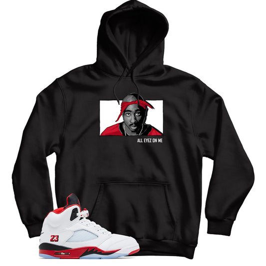 Jordan 5 Fire Red Black Tongue Hoodie