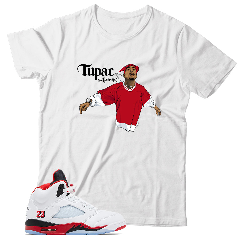 Jordan 5 Fire Red Black Tongue Shirt