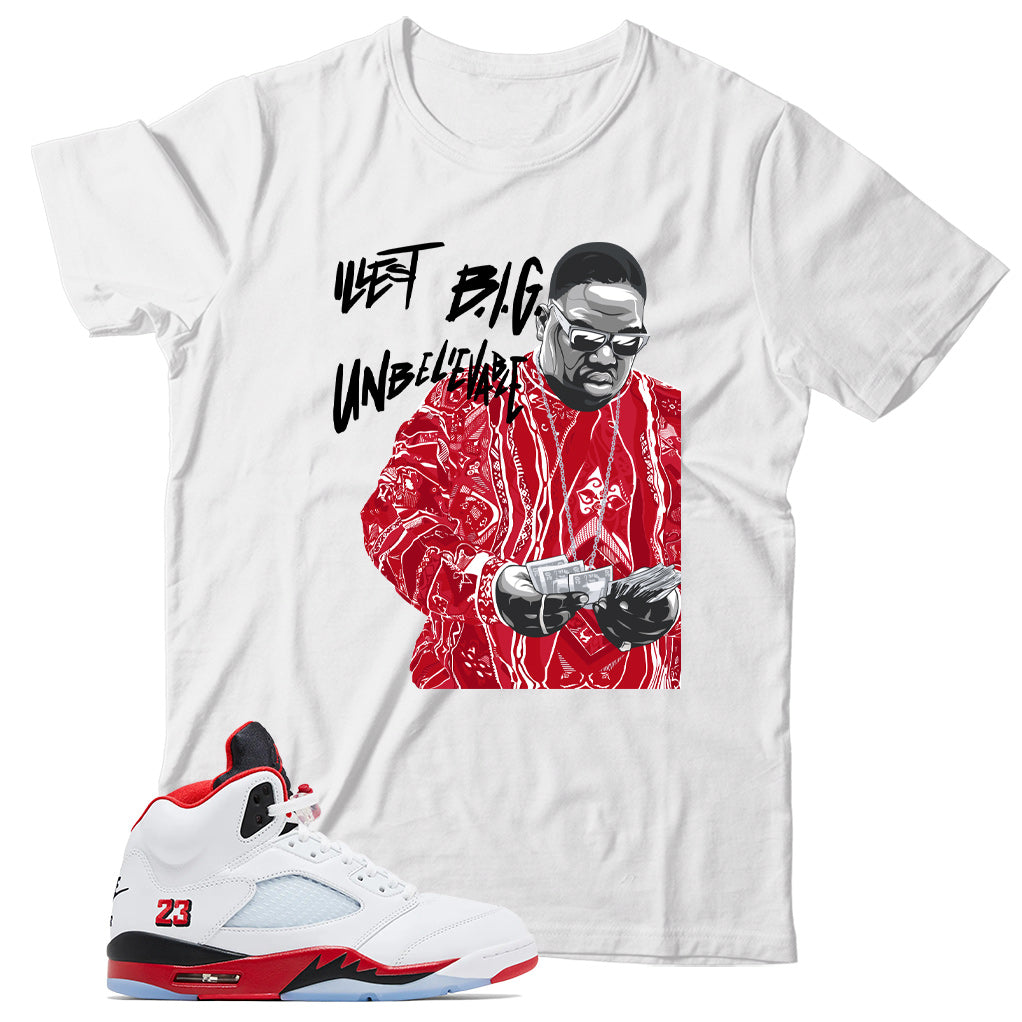 Jordan 5 Fire Red Black Tongue Shirt