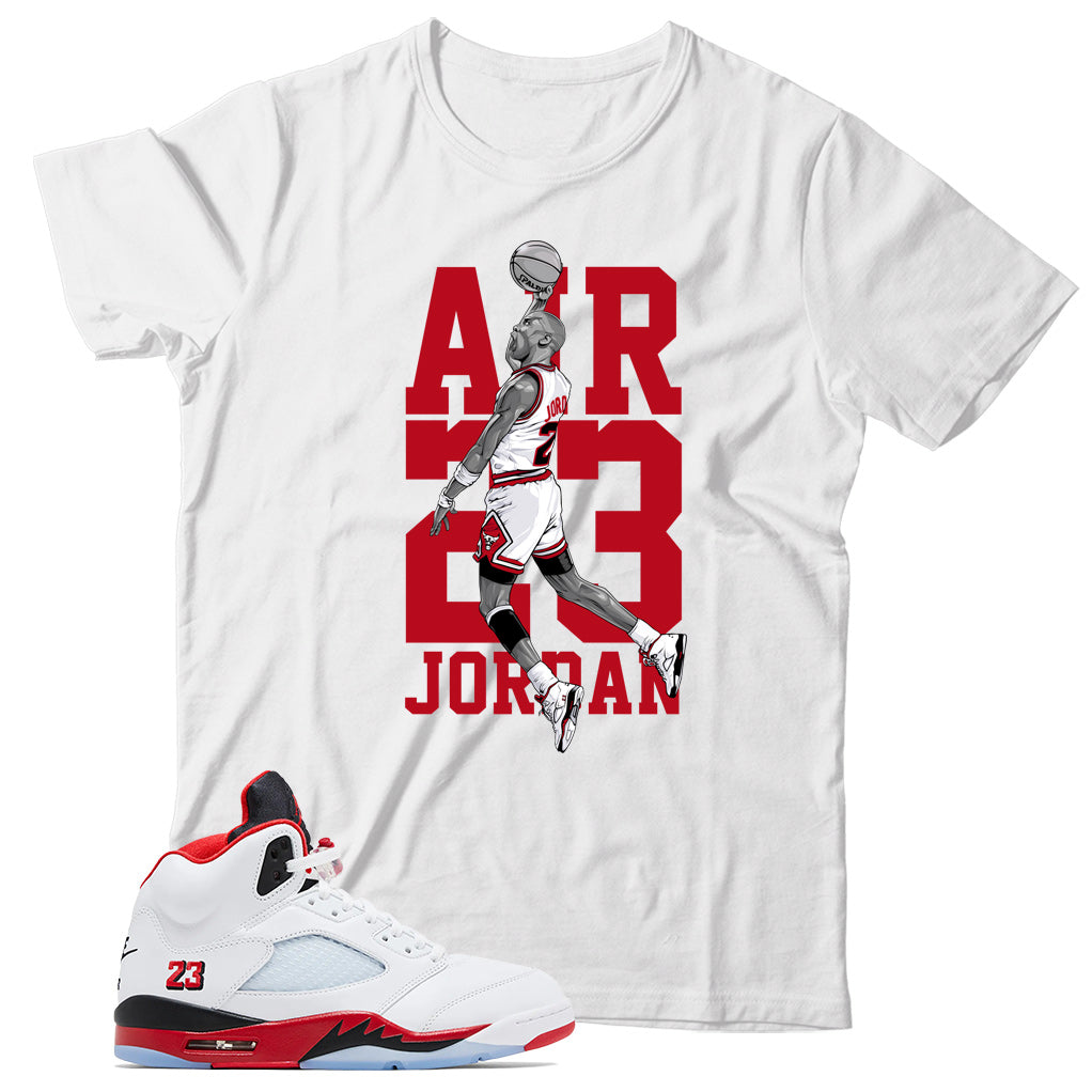 Jordan 5 Fire Red Black Tongue Shirt