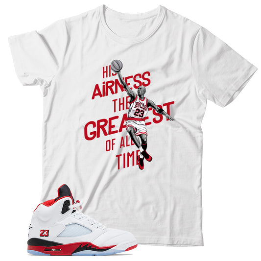 Jordan 5 Fire Red Black Tongue Shirt