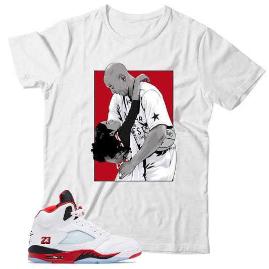 Jordan 5 Fire Red Black Tongue Shirt