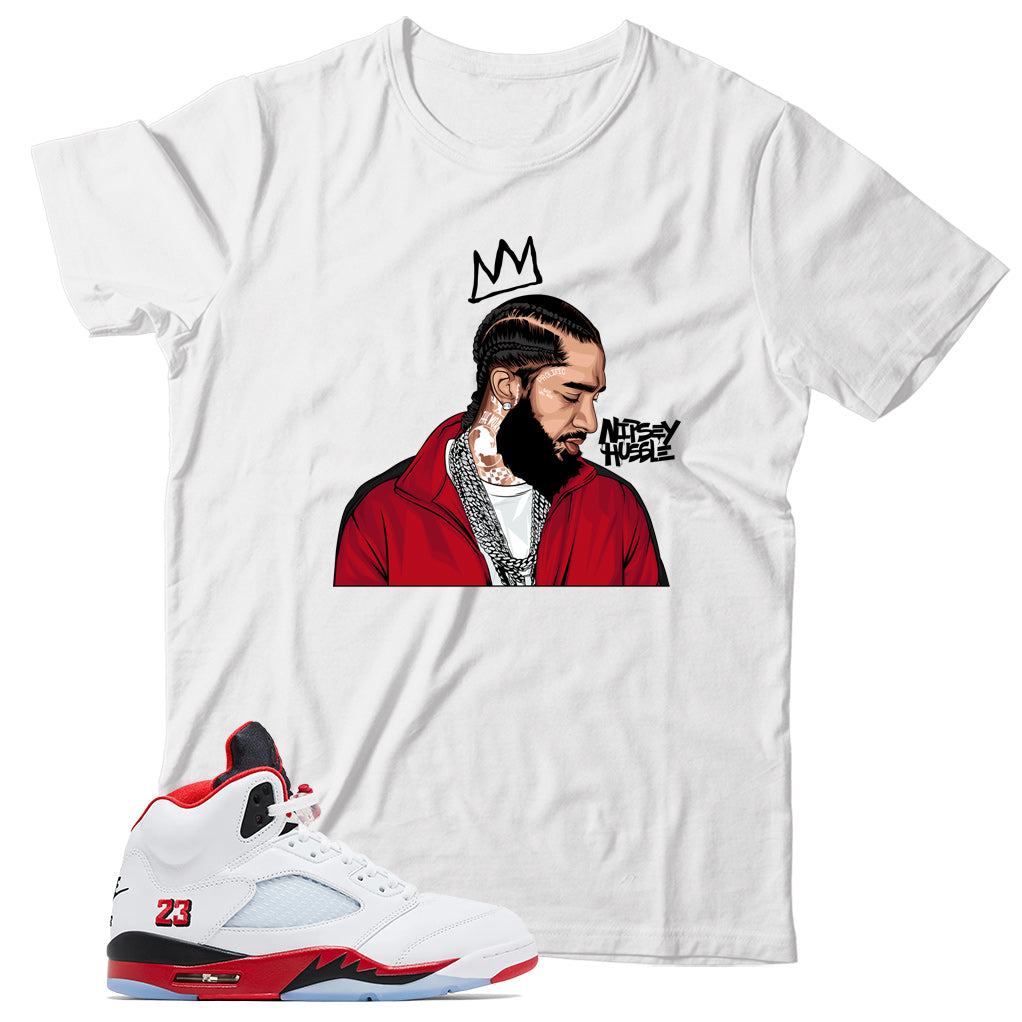 Jordan 5 Fire Red Black Tongue Shirt