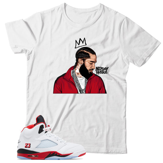 Jordan 5 Fire Red Black Tongue Shirt