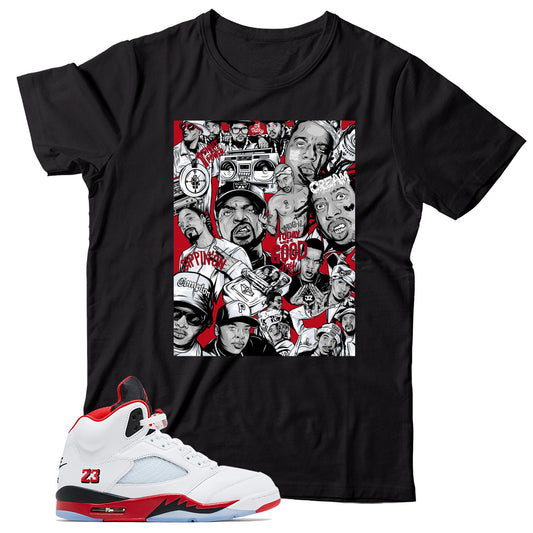Jordan 5 Fire Red Black Tongue Shirt