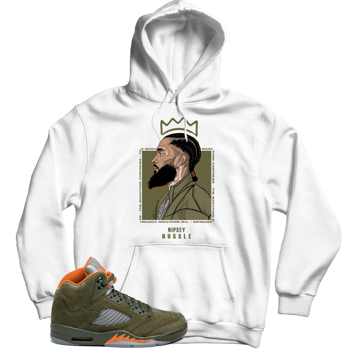 Jordan 5 Olive hoodie