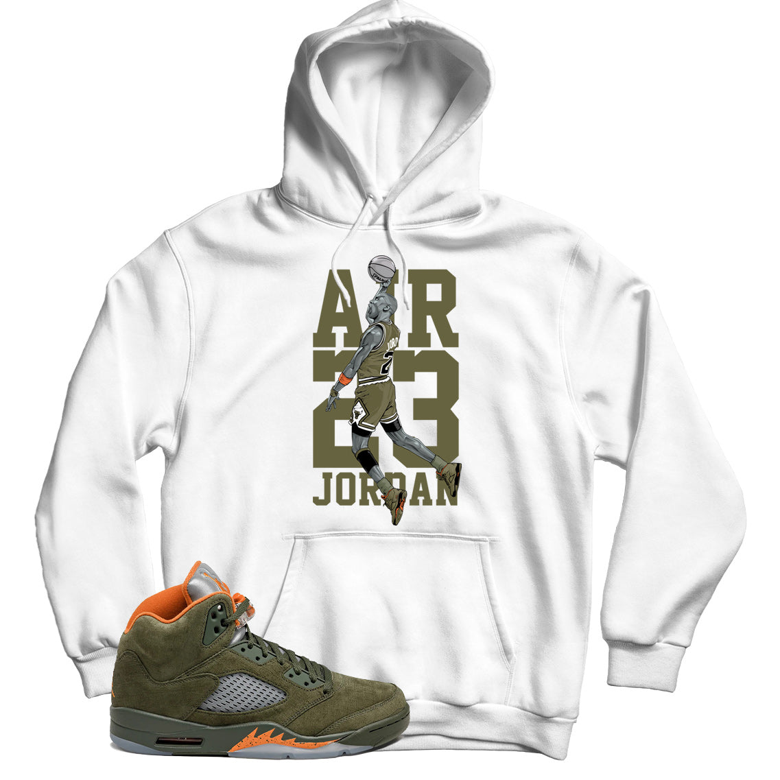 Jordan 5 Olive hoodie