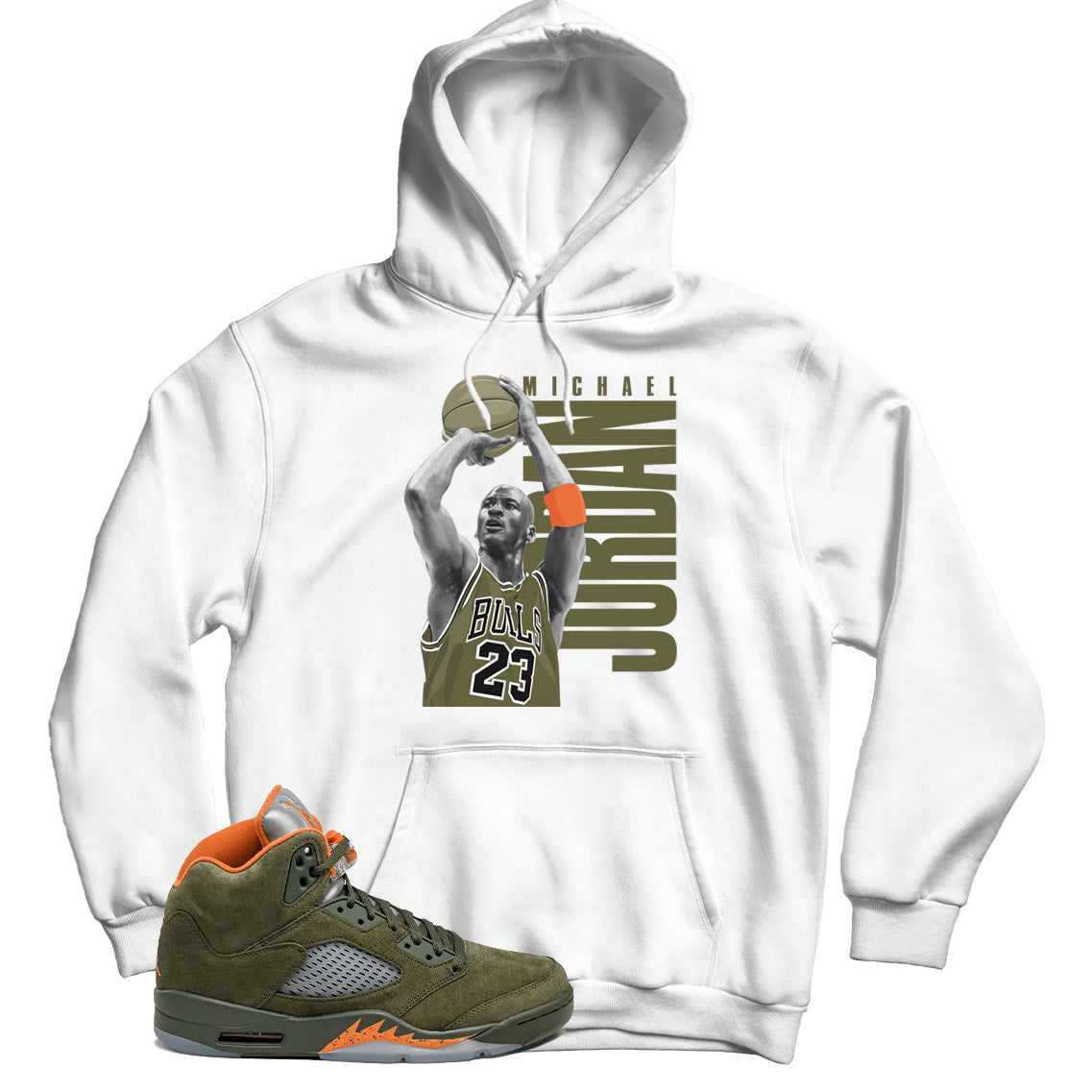 Hoodie Match Jordan 5 Olive