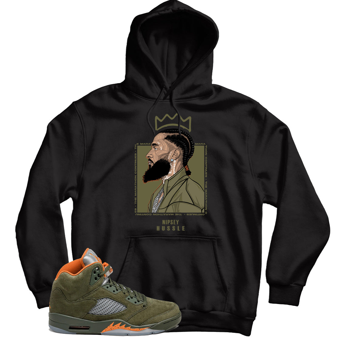 Jordan 5 Olive hoodie