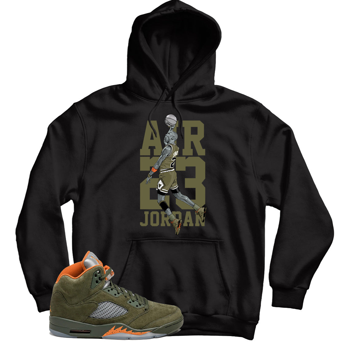 Jordan 5 Olive hoodie