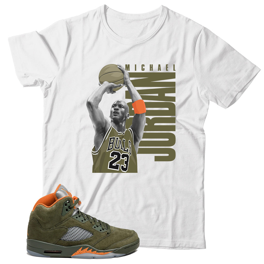 Jordan 5 Olive tshirt