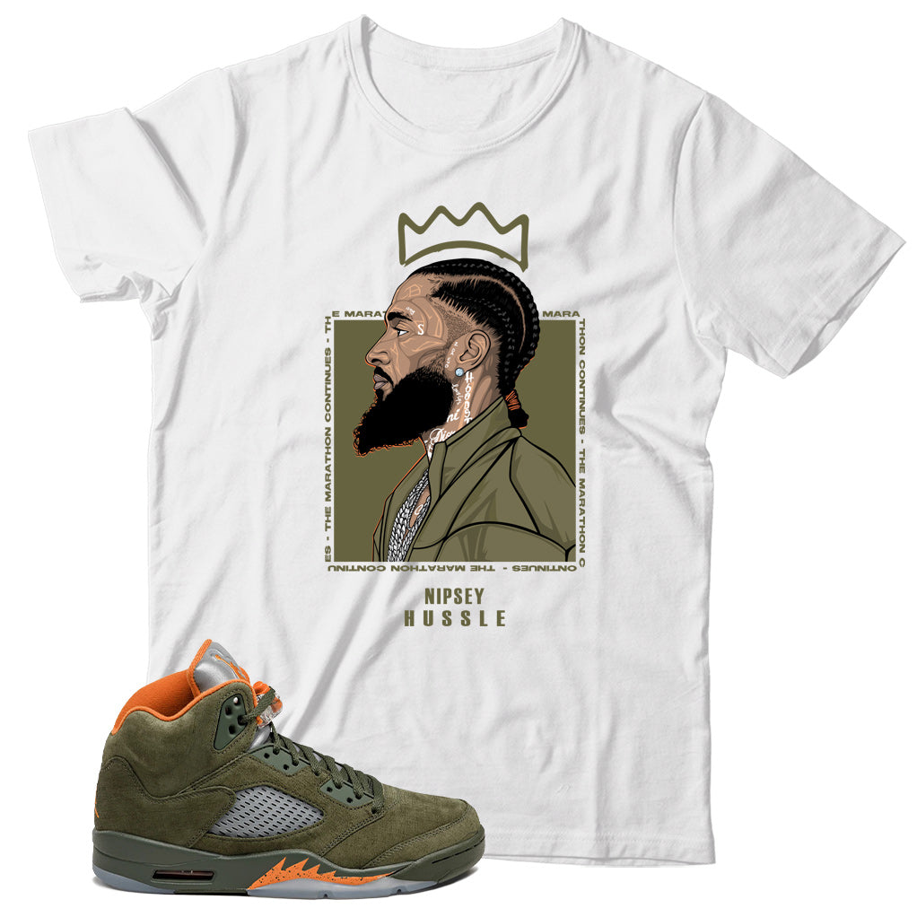 Jordan 5 Olive shirt