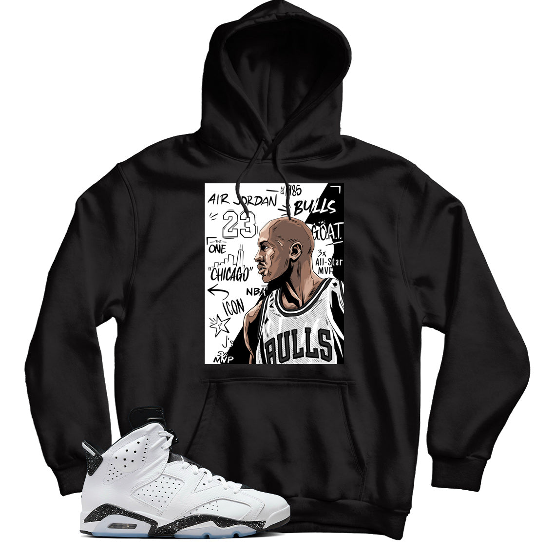 Jordan 6 Reverse Oreo hoodie