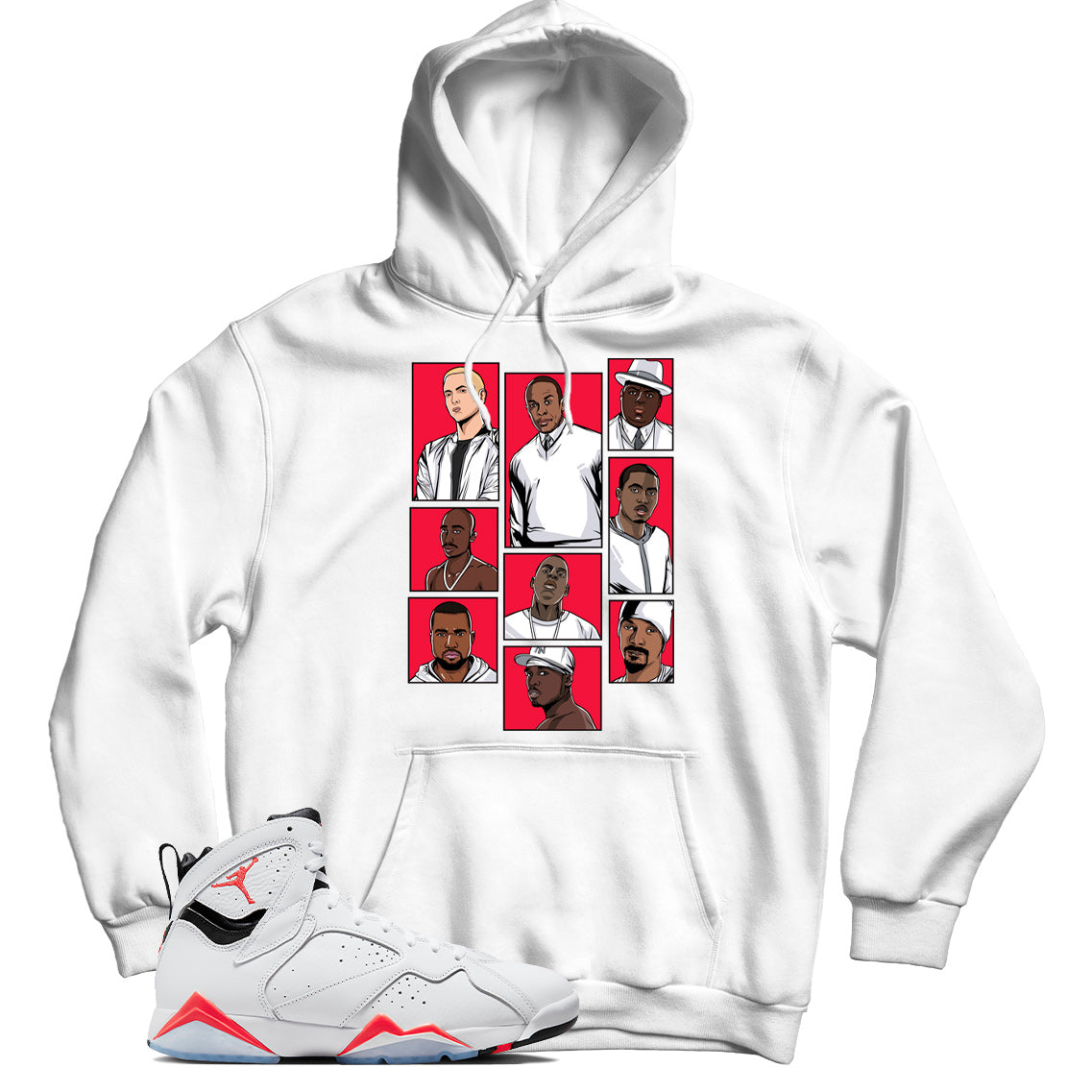 Jordan 7 White Infrared hoodie