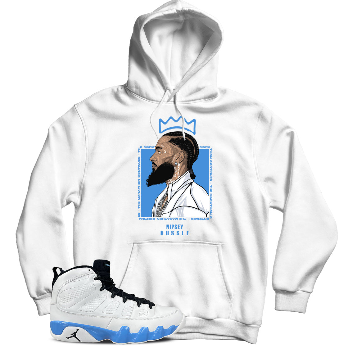 Nipsey(2) Hoodie Match Jordan 9 Powder Blue