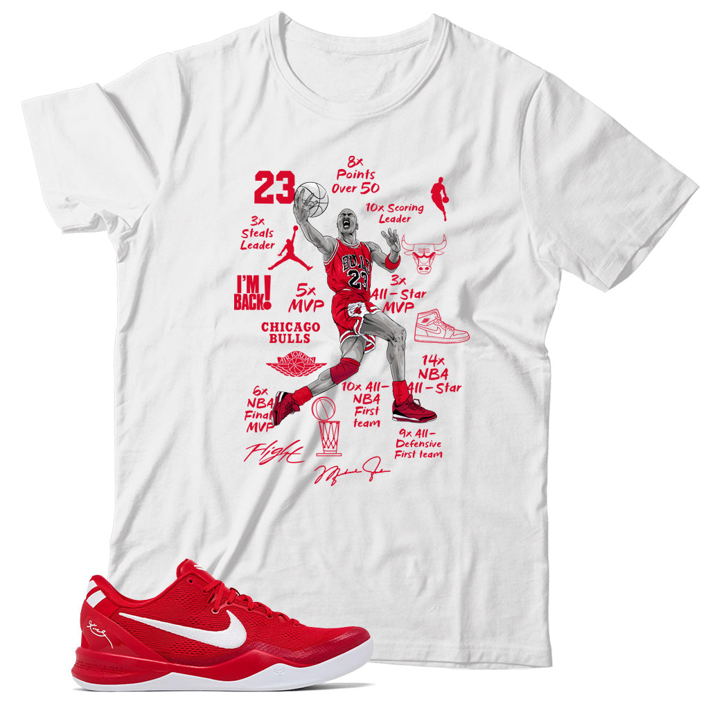 Kobe 8 Protro University Red shirt