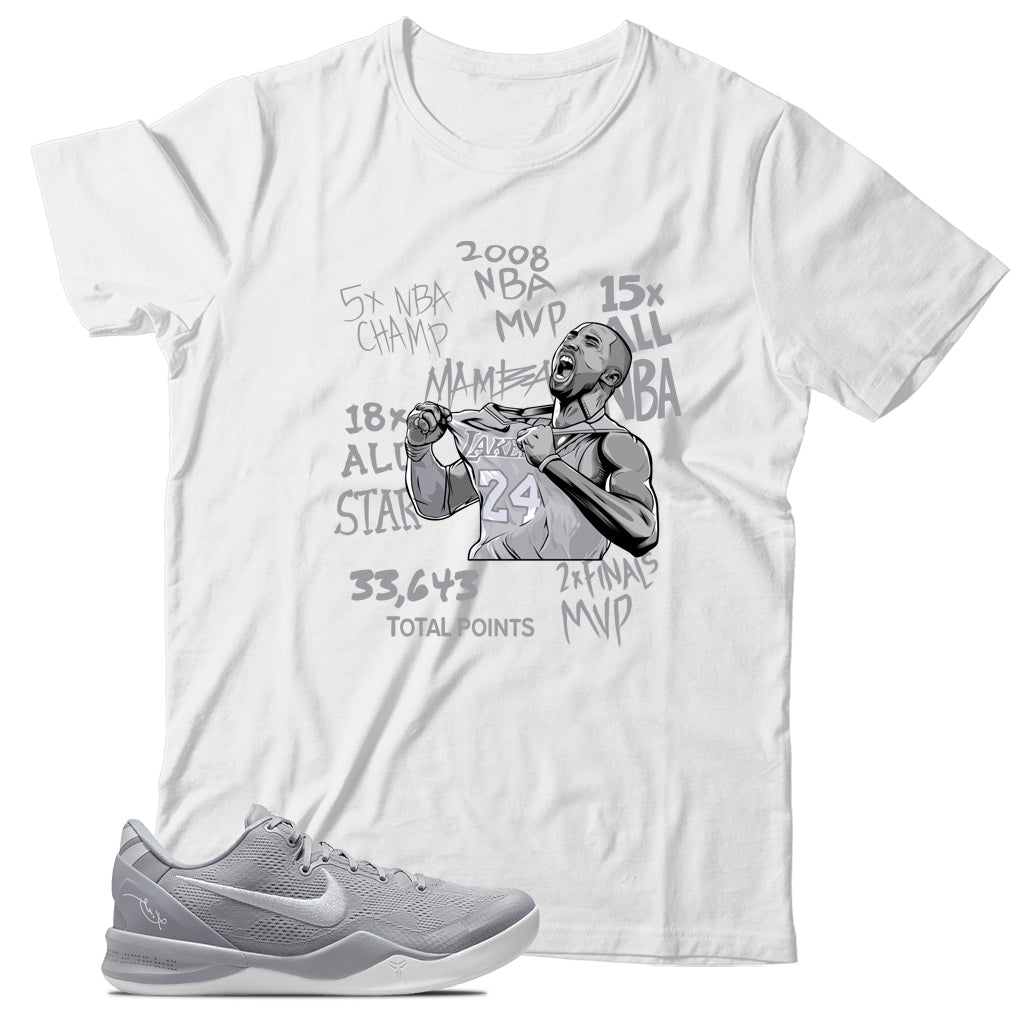 Kobe 8 Protro Wolf Grey shirt