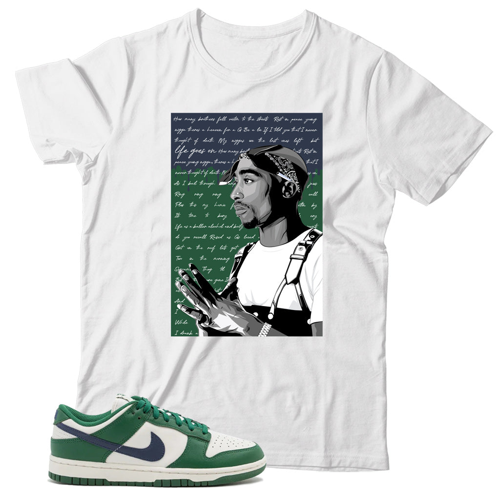 Dunk Low Gorge Green Midnight Navy shirt