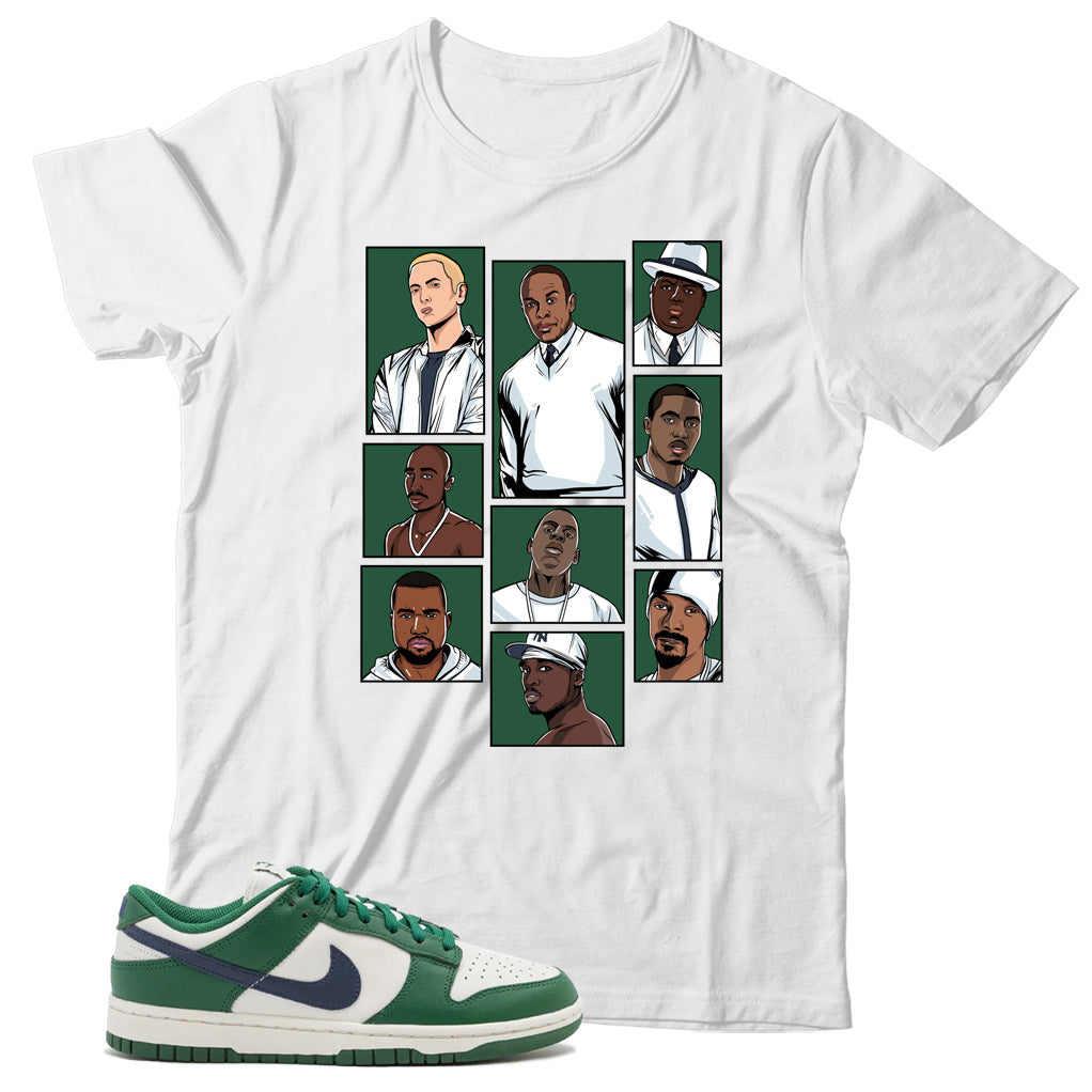 Dunk Low Green Navy shirt