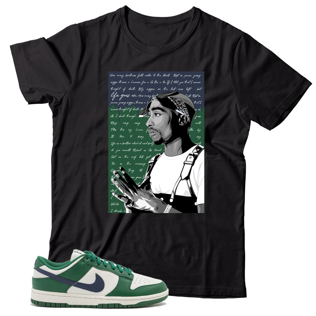 Dunk Low Gorge Green Midnight Navy shirt