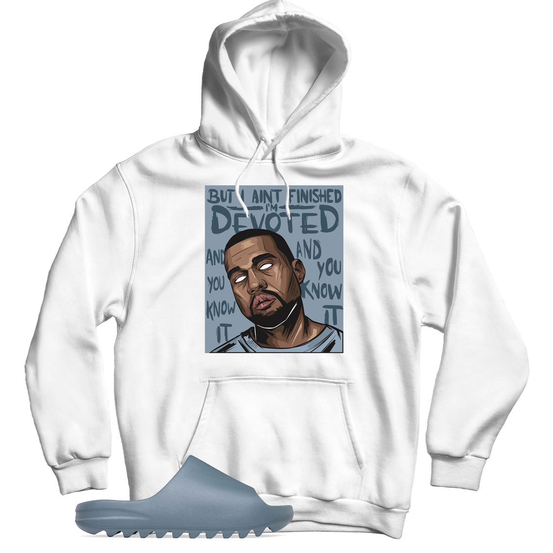 Yeezy Slide Slate Marine hoodie