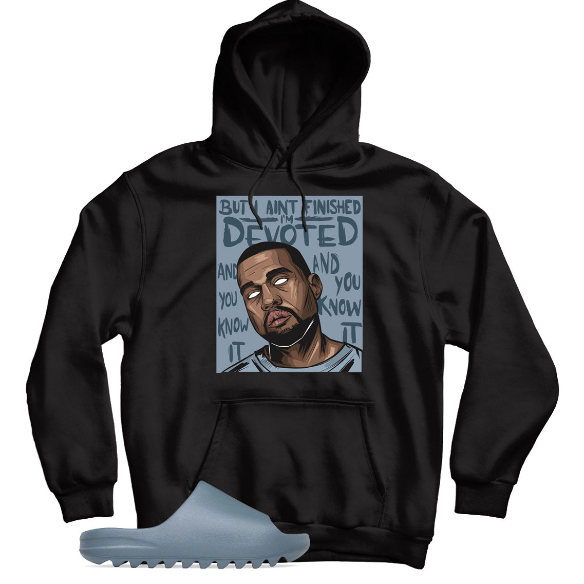 Yeezy Slide Slate Marine hoodie