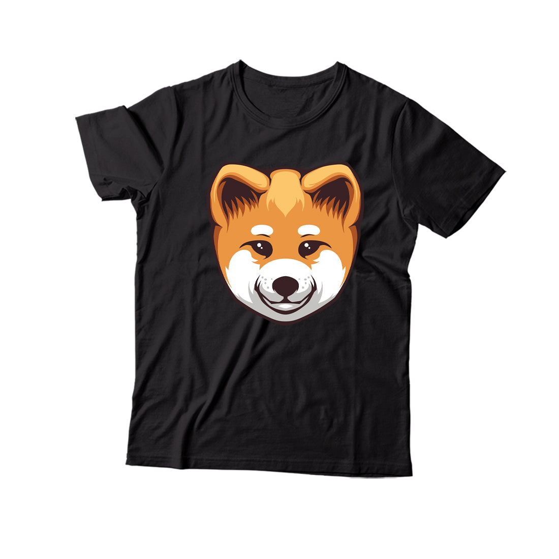 Akita Inu Dog Crewneck T-Shirt - White/Black