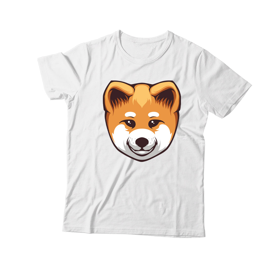 Akita Inu Dog Crewneck T-Shirt - White/Black